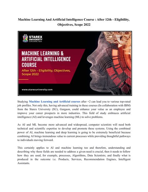 artificial intelligence and machine learning course eligibility