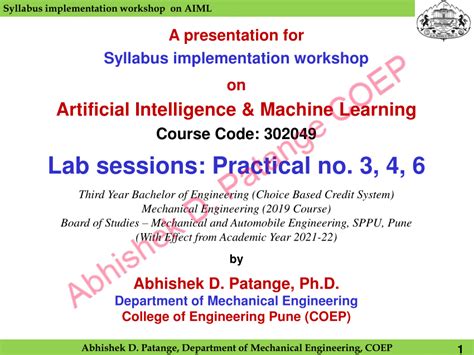 artificial intelligence and machine learning syllabus pdf sppu