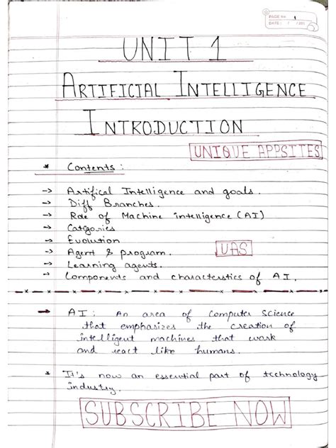 Artificial Intelligence Note pdf download LectureNotes for free
