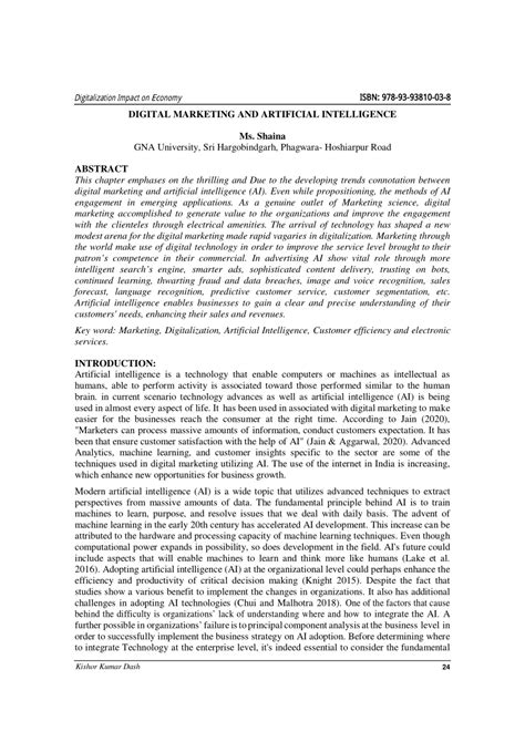 (PDF) Artificial Intelligence and Digital Marketing impact over