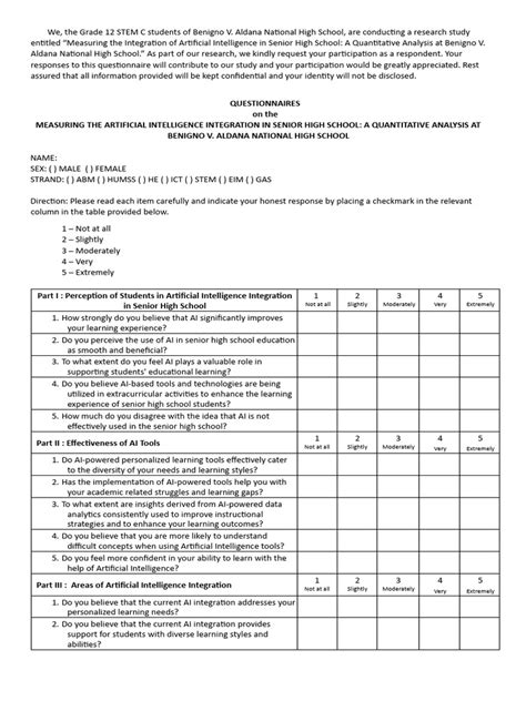 artificial intelligence questionnaire pdf for students with answers