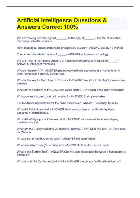 artificial intelligence questions and answers pdf for students