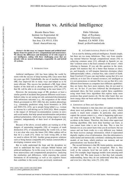 (PDF) Artificial Intelligence, Does it Has Ability to Mimic Human