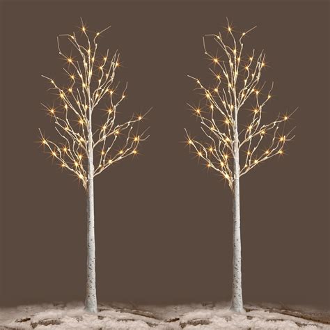 Artificial Lit Birch Trees