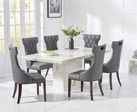 artificial marble dining table in white