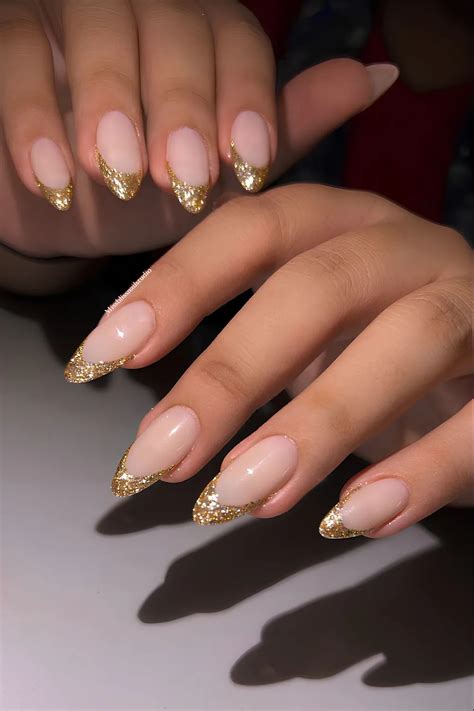 Artificial Nails With Glitter Tips