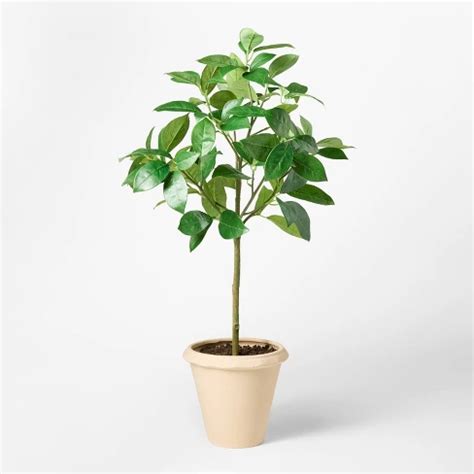 Artificial Rubber Leaf Tree In Pot Green Thresholdtm Designed With Studio Mcgee
