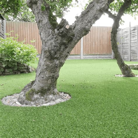 artificial turf around trees