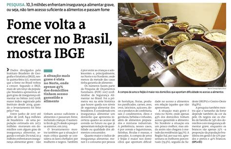 artigo sobre a fome no brasil