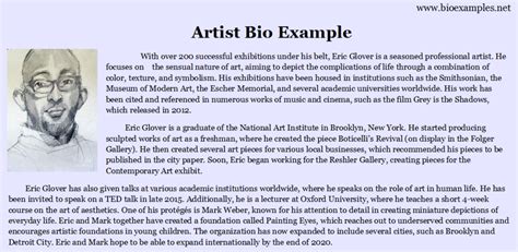 Artist Biography Example