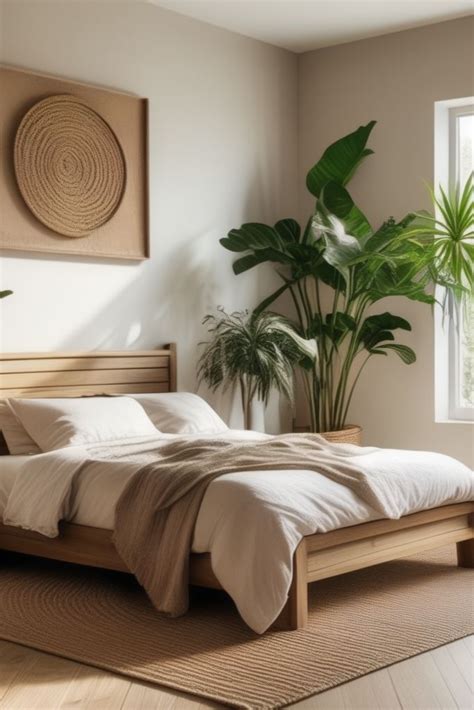 artwork and natural elements bedroom
