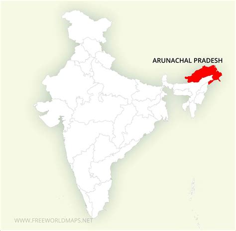 arunachal pradesh in india map