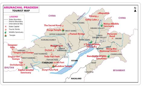 arunachal pradesh tourism map