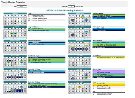arva school calendar