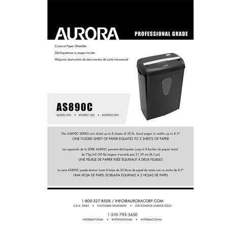Picadora Destructora De Papel Aurora As890c 8 Hojas Importaciones West