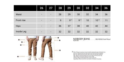 asap new jeans size guide