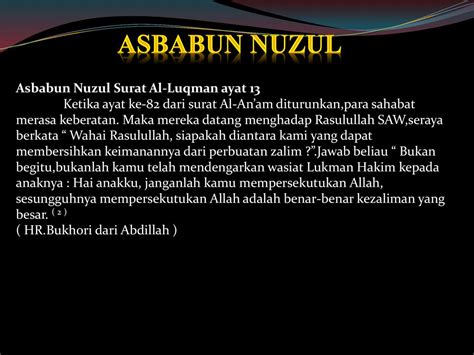 Asbabun Nuzul Surat Luqman Ayat 13 14: Sebuah Penjelasan Detail