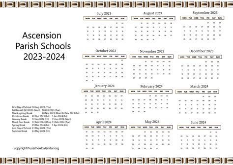 ascension parish school district calendar