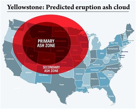 ash fallout from yellowstone supervolcano