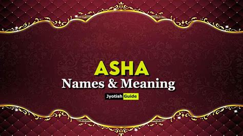 asha name meaning in kannada