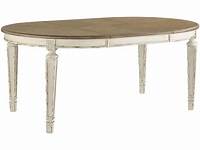 Ashley Furniture Realyn 72" Oval Extendable Dining Table in White