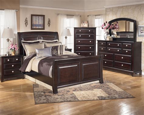 ashley furniture dark brown bedroom set