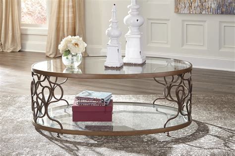 Ashley Glass And Metal Coffee Table