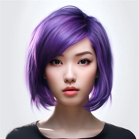 asian with purple hair