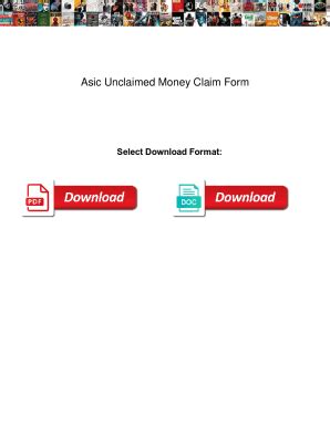 asic unclaimed money claim form