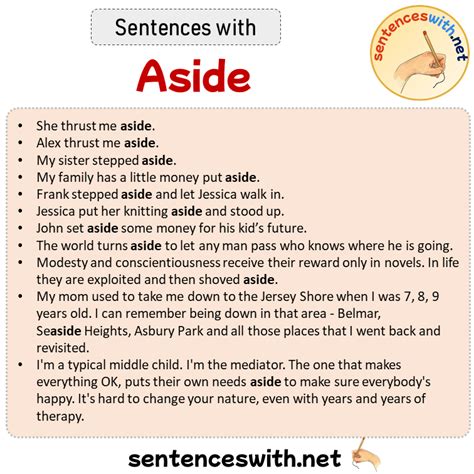 aside from example sentence