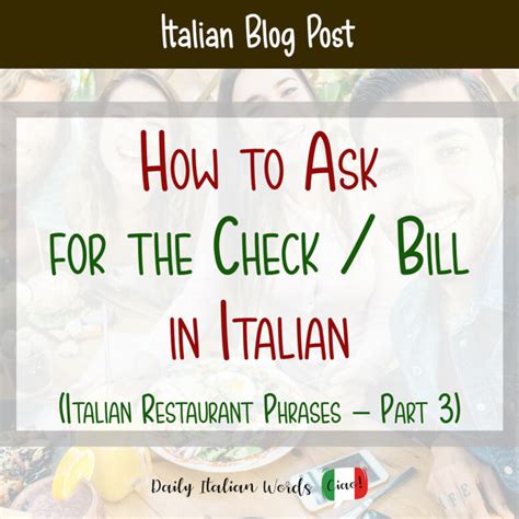 ask for the check in italian