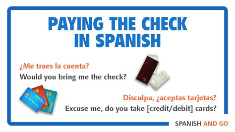 ask for the check in spanish