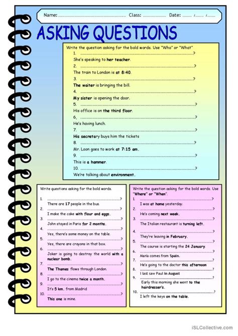 asking questions in english question forms exercises