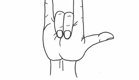 Download Love You In Sign Language Outline Clipart (#5733123) - PinClipart