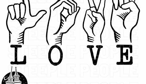 Love Svg Sign Language Svg LOVE ASL Svg Love Svg Sign - Etsy