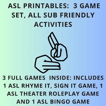 Asl Games Printable