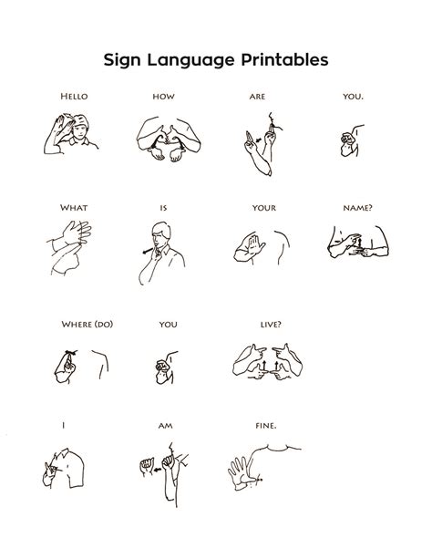 Asl Lessons Printable