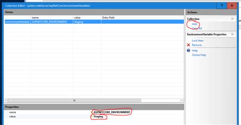 asp net core environment variables iis