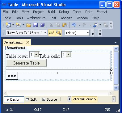 Asp Table Example Vb.net