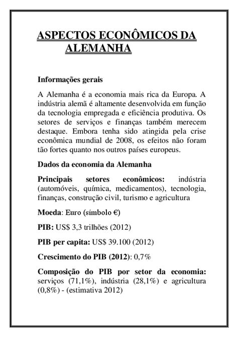 aspectos economicos da alemanha