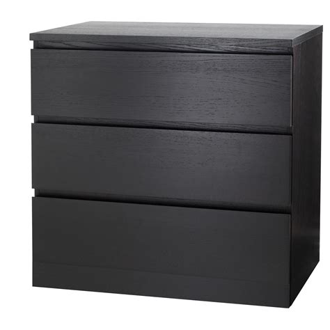MALM Ladekast 3 lades, zwartbruin, 40x78 cm IKEA