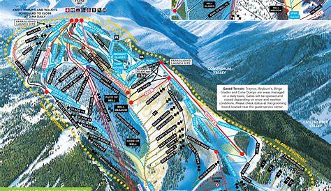 Aspen Ski Resort Trail Map Mountain Colorado United