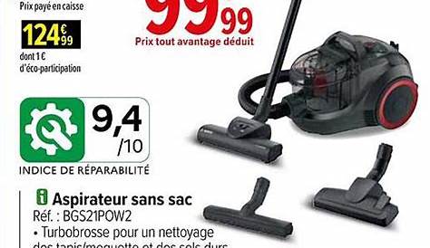 Aspirateur Bosch Sans Sac Carrefour ProPower BGS2POW1 Noir BOSCH L