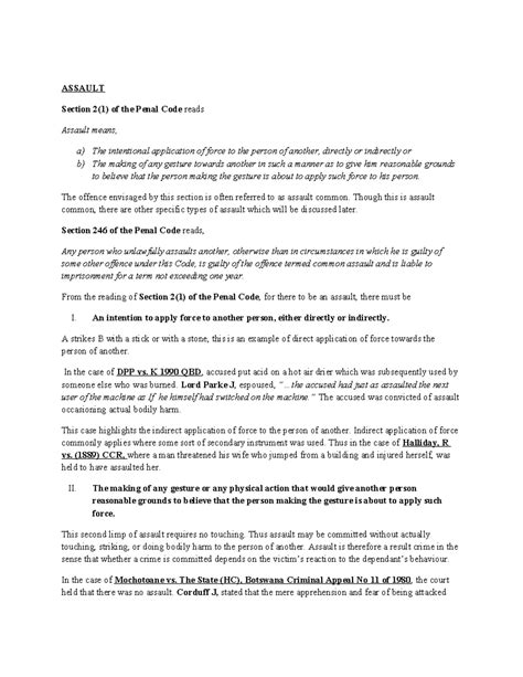 assault section in penal code