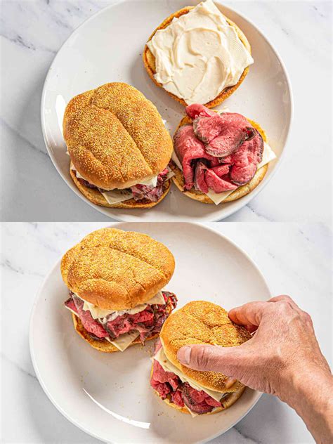Assembling the Roast Beef Sandwich
