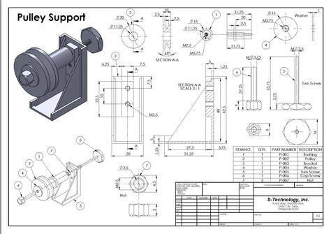 Assembly Drawing With Dimensions
