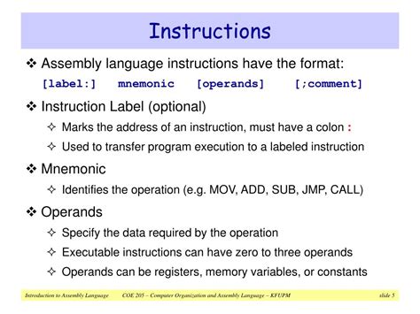 Assembly Instruction Call Function