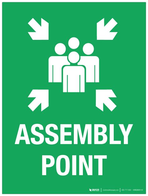 assembly point signage standard size