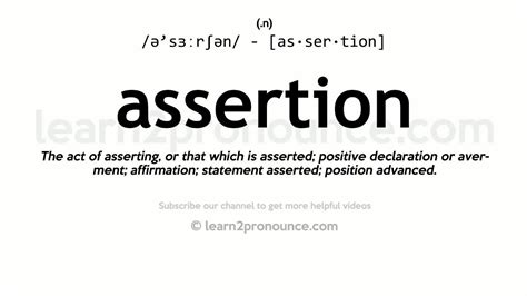 assertion definition deutsch