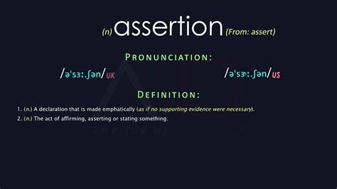 assertion definition english